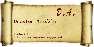Drexler Arzén névjegykártya